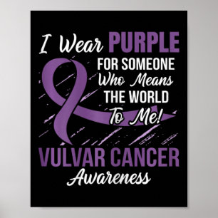 Poster Vulvar Cancer Ribbon Alguém Que Quer Dizer Mundo A
