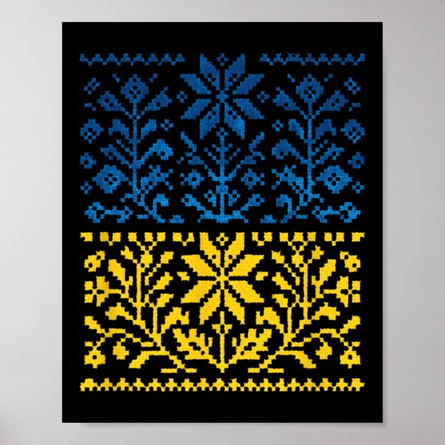 Poster Vyshyvanka do Girassol Ucraniano  (Frente)