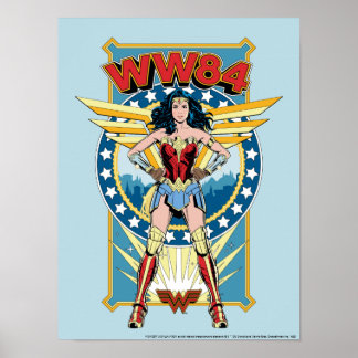 Poster W84 | Crachá de Caráter Mulher Maravilha Retro