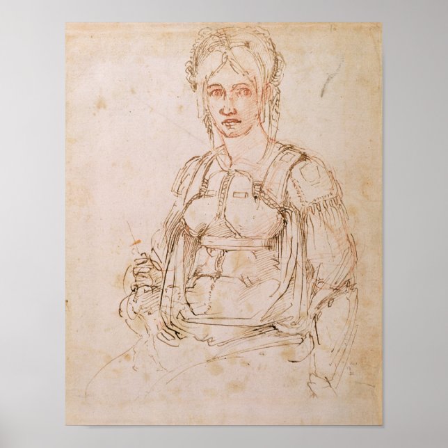 Pôster W.41 Desenho de uma mulher sentada (Frente)