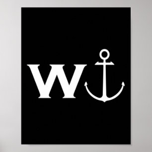 Poster W Anchor Wanker Funny Barco de navegação