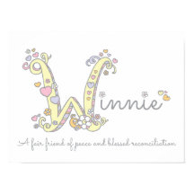 W de Winnie nome inicial da arte doodle significan