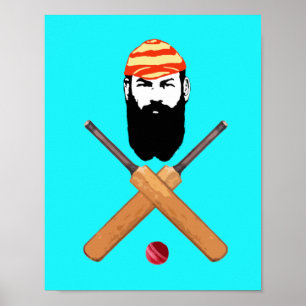 Pôster W G Grace Vintage Cricketer