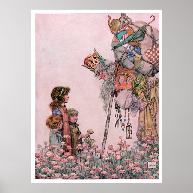 Pôster W Heath Robinson Ilustração Bill the Minder (Frente)