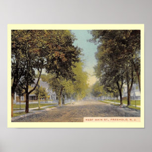 Poster W. Ruas principais, Freehold, New Jersey Vintage S