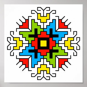 Poster WA0011 Wall Art Bulgarian motif shevitsa  red