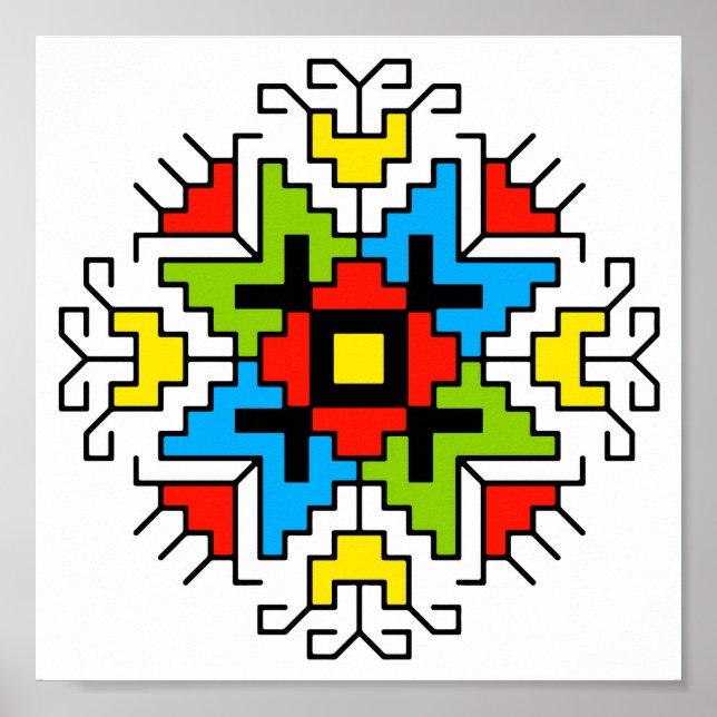 Poster WA0011 Wall Art Bulgarian motif shevitsa  red (Frente)