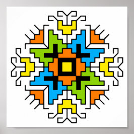 Poster WA0012 Wall Art Bulgarian motif shevitsa  orange