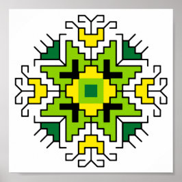 Poster WA0014 Wall Art Bulgarian motif shevitsa green