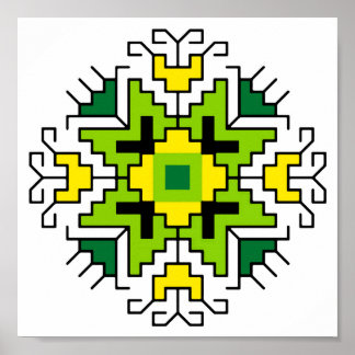 Poster WA0014 Wall Art Bulgarian motif shevitsa green