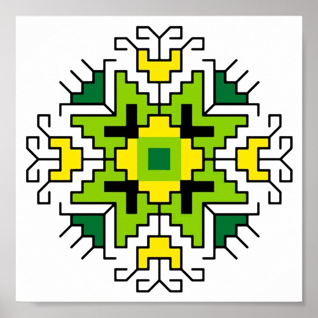 Poster WA0014 Wall Art Bulgarian motif shevitsa green (Frente)
