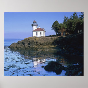 Pôster WA, Ilha de San Juan, farol de Lime Kiln