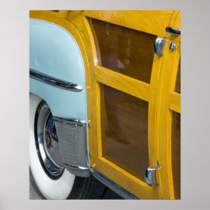 Pôster WA, Seattle, carro americano clássico. 2