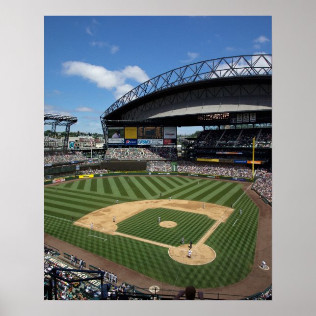 Pôster WA, Seattle, Safeco Field, baseball Mariners (Frente)
