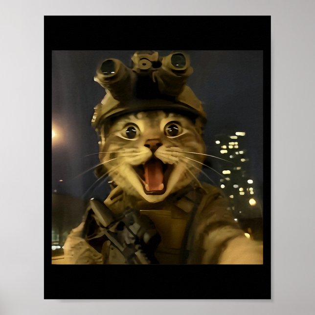 Poster Waactical Cat Meme  (Frente)