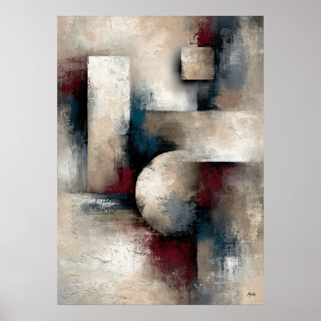 Poster Wabi-Sabi Equilíbrio Celestial Moderno Geométrico  (Frente)
