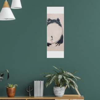 Poster Wabi Sabi Grumpy Frog by Hoji Japanese Sumi-e ポス