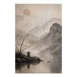 Pôster Wabi Sabi Japanese Landscape Wall Art Poster