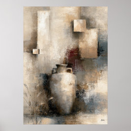 Poster Wabi-Sabi Vaso Humilde Moderno Abstrato Japonês