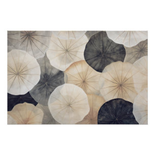 Pôster Wabisabi Abstrato estético Folhas de Lotus