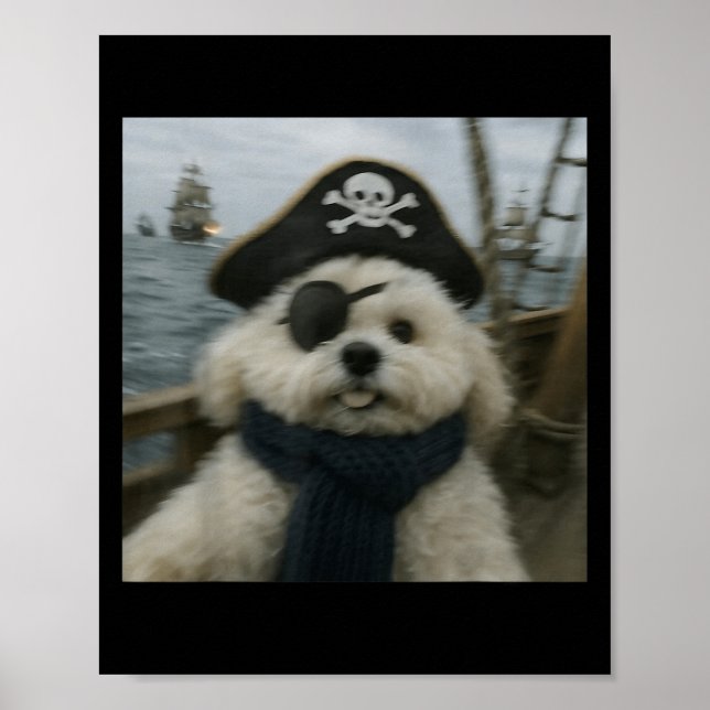 Poster Wacky Dog Funny Odle Sea Dog Rate Meme Nautical Ar (Frente)