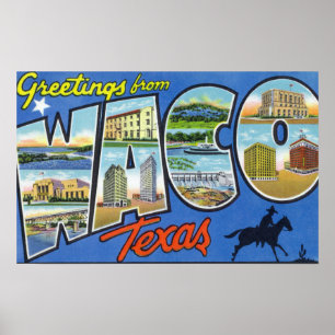 Pôster Waco, letra ScenesWaco de TexasLarge, TX 2