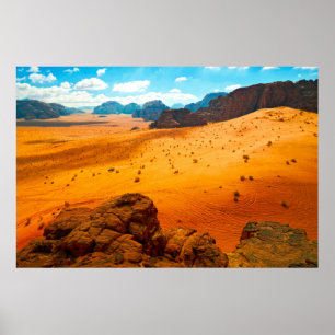 Poster Wadi Rum desert, Jordandesert,wadi,rum,jordan,art,