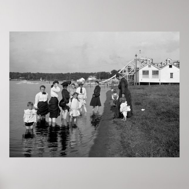 Pôster Wading at White Bear Lake, 1905 (Frente)