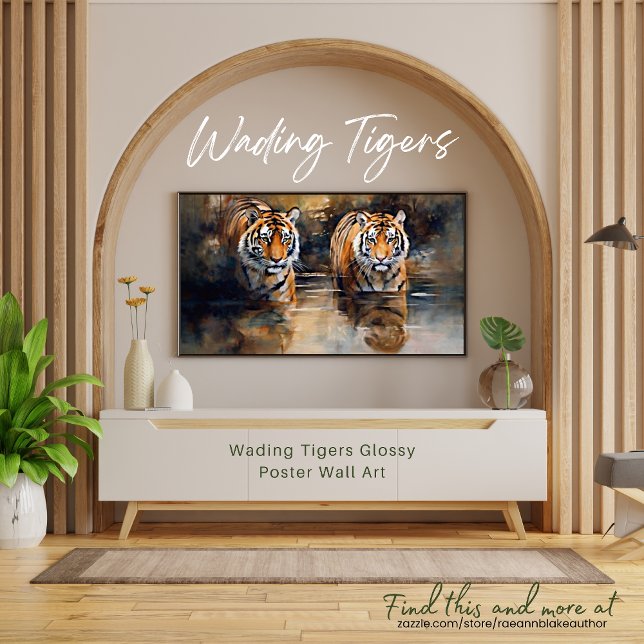 Pôster Wading Tigers Glossy Poster Wall Art (Criador carregado)