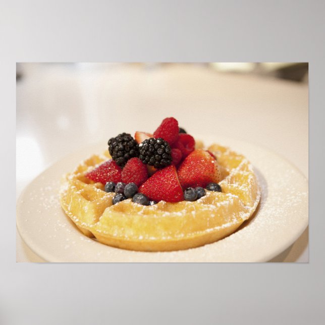 Pôster Waffle de fruta fresca (Frente)