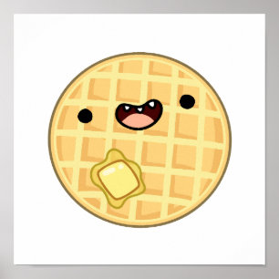 Poster Waffle de Manteiga Kawaii