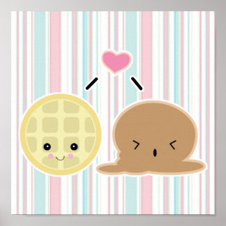 Pôster waffle e amor sorvete