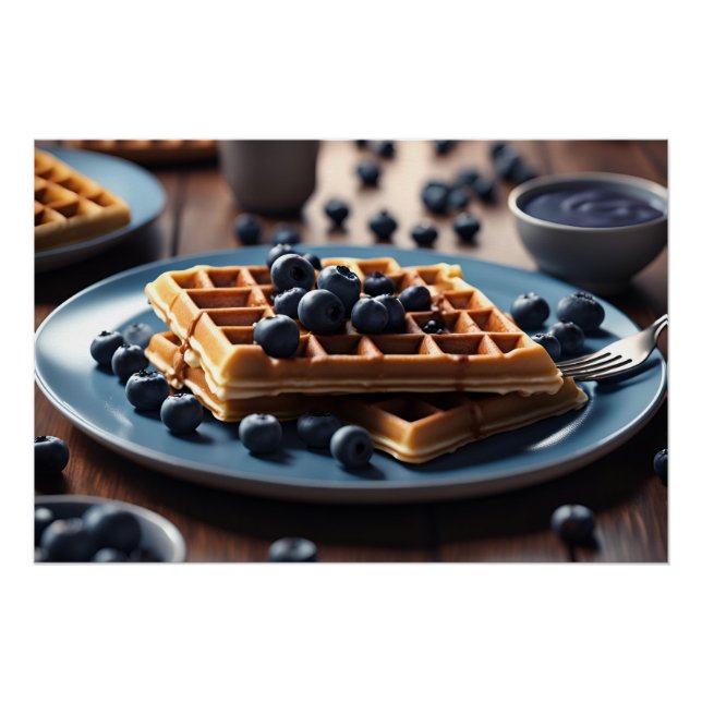 Pôster Waffles Blueberry (Frente)