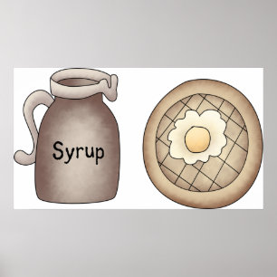 Poster Waffles E Maple Syrup Comida