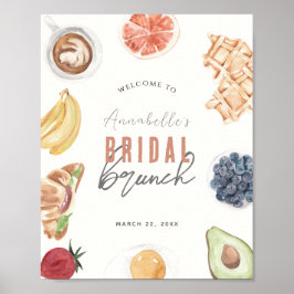 Poster Waffles Sinal de boas-vindas do Café Fruta Bridal 
