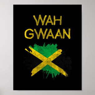 Poster Wah Gwaan Bandeira da Jamaica Orgulho Jamaicano Re