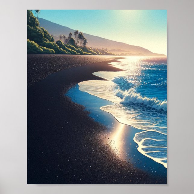 Poster Waianapanapa State Park Black Sand Beach, Maui (Frente)