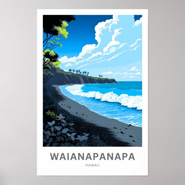 Poster Waianapanapa Viagem Hawaii (Frente)