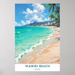 Poster Waikiki Beach, Havaí