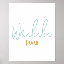 Poster Waikiki Hawaii Souvenir