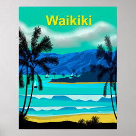 Pôster Waikiki Hawaii Viagem