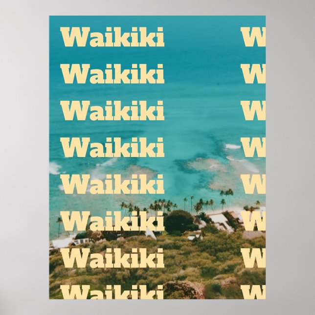 Poster Waikiki, Honolulu, Oahu, Havaí (Frente)