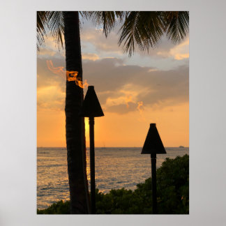 Poster Waikiki Tiki Torches