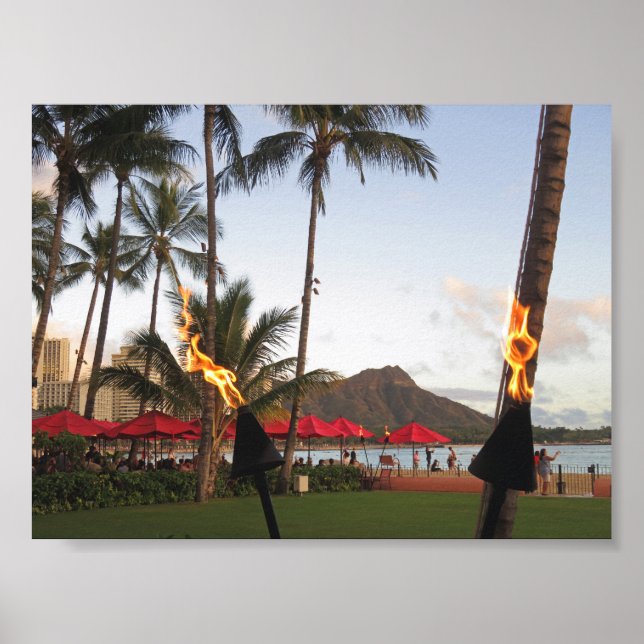 Poster Waikiki Tiki Torches (Frente)