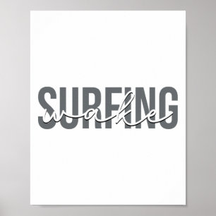 Poster Wake Surfing Wakesurf Wake Surfer Barco de Surf 