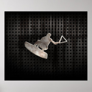 Pôster Wakeboarder; Preto legal