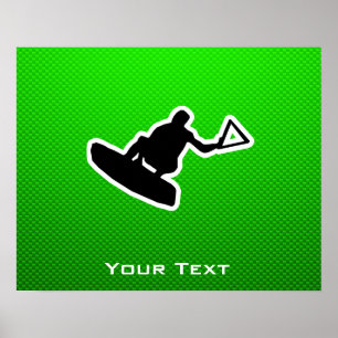 Pôster Wakeboarder verde