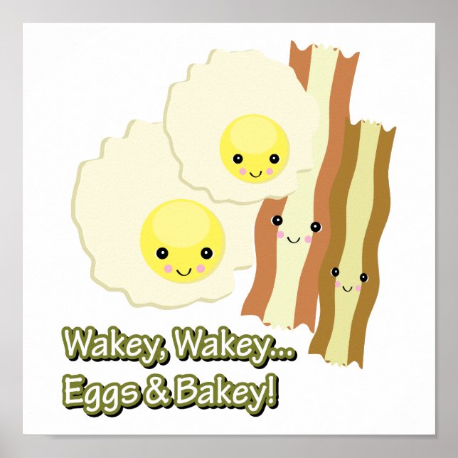 Pôster wakey wakey ovos em bakey (Frente)