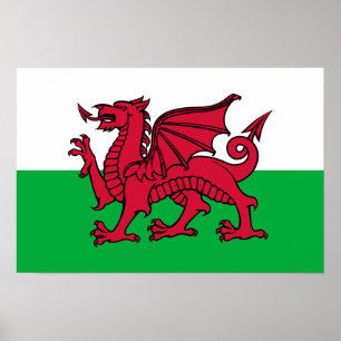 Pôster Wales - bandeira de Galês