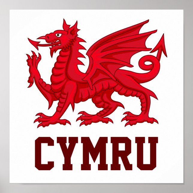 Poster Wales Red Dragon (Y Ddraig Goch) (Frente)